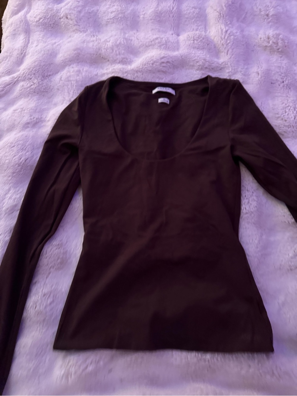 Aritzia Black Long Sleeve Scoop Neck Top